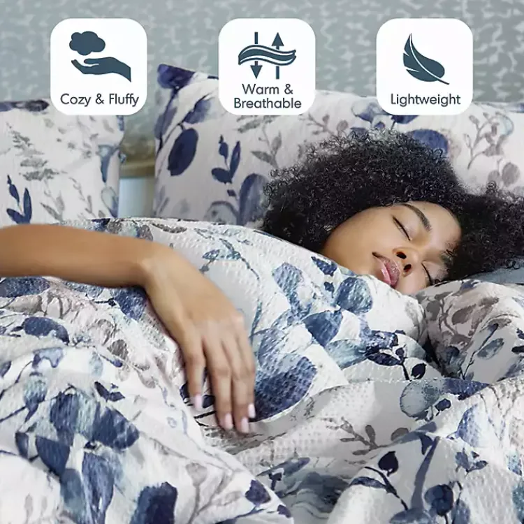 Kirklands Home Comforters|Blue Botanical 3-pc. Full/Queen Comforter Set