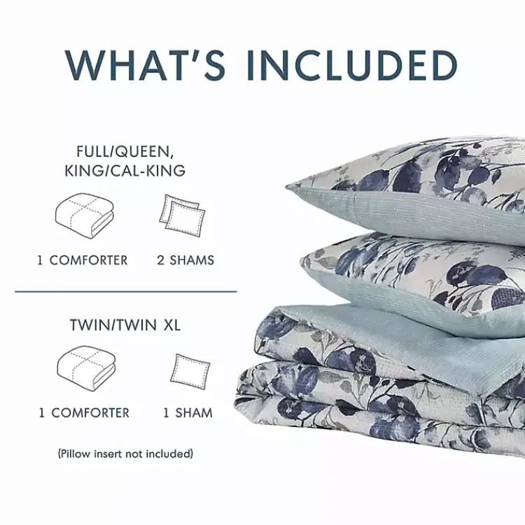 Kirklands Home Comforters|Blue Botanical 3-pc. King Comforter Set