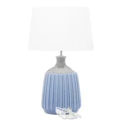 Kirklands Home Table Lamps|Blue Ceramic Breeze Table Lamp White