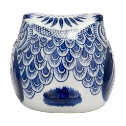 New Blue Chinoiserie Owl Figurine Statues & Figurines