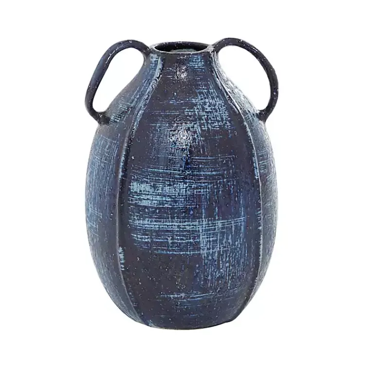 Outlet Crosshatch Double Handle Ceramic Vase, 9 in. Vases
