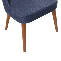 Kirklands Home Dining Chairs|Cut-Out Pecan Wood Dining Chairs, Set of 2 Blue