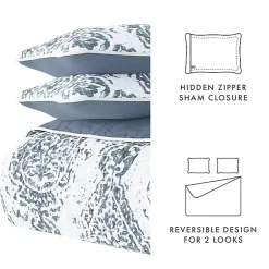 Kirklands Home Quilts|Blue Damask Reversible 2-pc. Twin Quilt Set