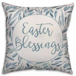 Outlet Blue Easter Blessings Floral Pillow Easter Decorations