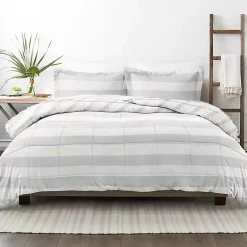Kirklands Home Duvets|Blue Faded Stripe 3-pc. King Duvet Cover Set
