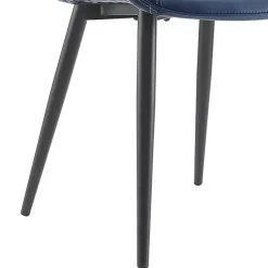 Kirklands Home Dining Chairs|Faux Leather Stitched Chairs, Set of 2 Blue