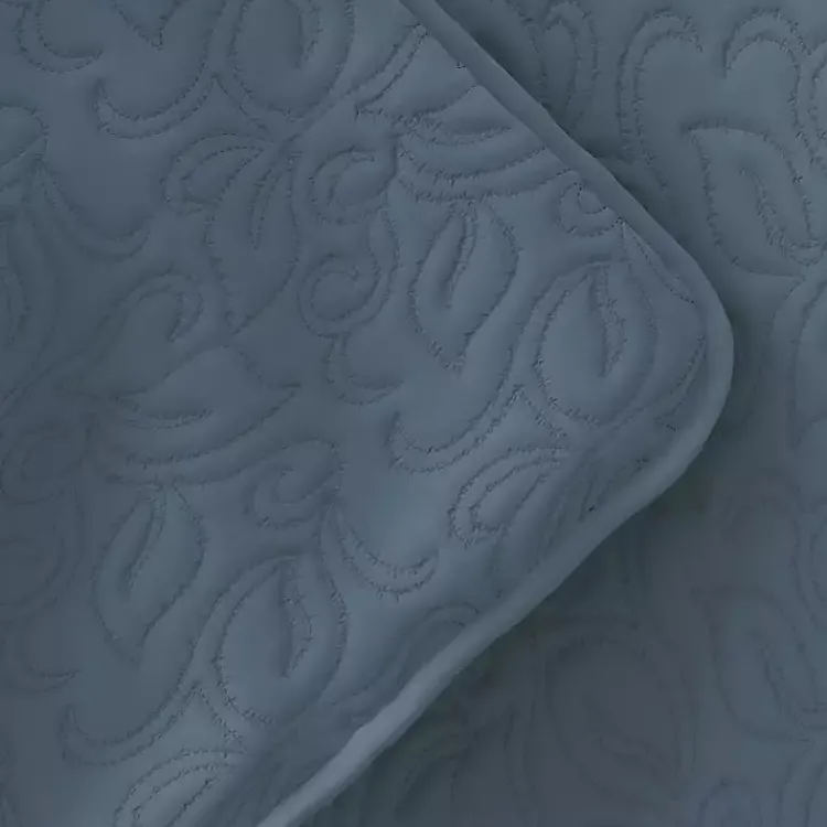 Kirklands Home Quilts|Floral Stitch 3-pc. Queen Quilt Set Blue