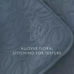 Kirklands Home Quilts|Floral Stitch 2-pc. Twin Quilt Set Blue