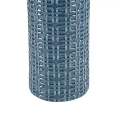 Kirklands Home Table Lamps|Blue Geometric Ceramic Table Lamp White