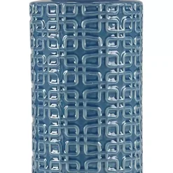 Kirklands Home Table Lamps|Blue Geometric Ceramic Table Lamp White