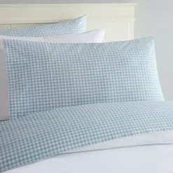 Kirklands Home Bed Sheets|Gingham Queen 3-pc. Sheet Set Blue