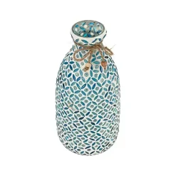 Clearance Blue Glass Mosaic Vase Vases