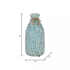 Clearance Blue Glass Mosaic Vase Vases