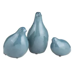 Glazed Ceramic Bird Figurines, Set of 3 Statues & Figurines