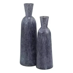 Outlet Grooved Glass Vase, 16in Vases