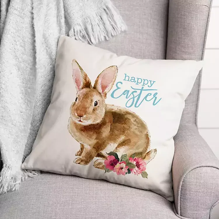 Outlet Blue Happy Easter Pillow Easter Decorations
