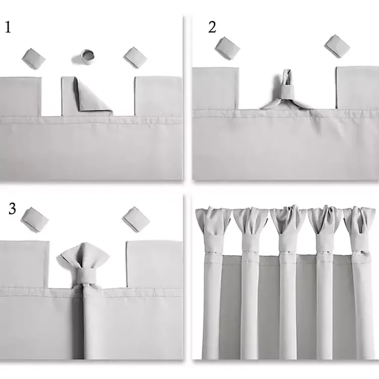 Kirklands Home Curtains & Drapes|Knotted Curtain Panel Set, 95 in. Blue