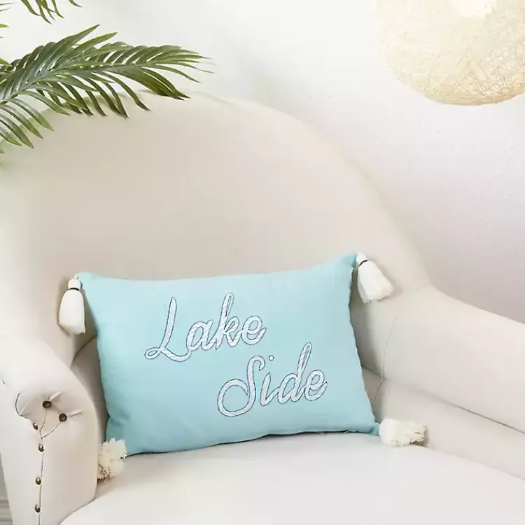 Outlet Lake Side Tassel Lumbar Pillow Pillows