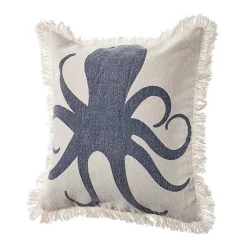 Best Blue Octopus Accent Pillow with Fringe Pillows