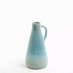 New Blue Ombre Ceramic Jug Vase, 10 in. Vases