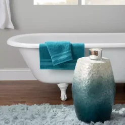 Kirklands Home Accent & End Tables|Blue Ombre Mosaic Capiz Shell Drum End Table