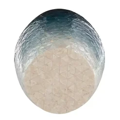Kirklands Home Accent & End Tables|Blue Ombre Mosaic Capiz Shell Drum End Table