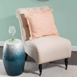 Kirklands Home Accent & End Tables|Blue Ombre Mosaic Capiz Shell Drum End Table