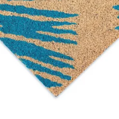Kirklands Home Doormats|Blue Palm Fronds Welcome Coir Doormat