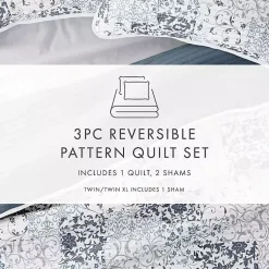 Kirklands Home Quilts|Blue Patchwork Reversible 2-pc. Twin Quilt Set