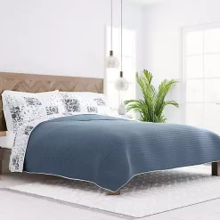 Kirklands Home Quilts|Blue Patchwork Reversible 3-pc. Queen Quilt Set