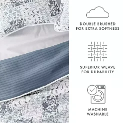 Kirklands Home Quilts|Blue Patchwork Reversible 3-pc. King Quilt Set