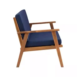 Kirklands Home Outdoor Sets|4-pc. Acacia Wood Outdoor Living Set Blue