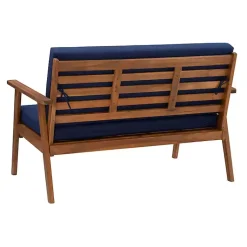 Kirklands Home Outdoor Sets|4-pc. Acacia Wood Outdoor Living Set Blue
