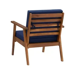 Kirklands Home Outdoor Sets|4-pc. Acacia Wood Outdoor Living Set Blue