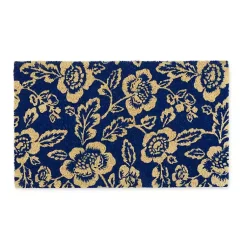 Kirklands Home Doormats|Blue Peonies Coir Doormat