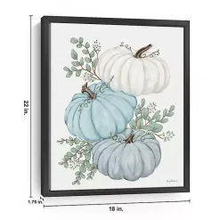 Best Blue Pumpkin Trio Framed Canvas Print, 18x22 in. Fall