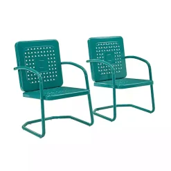 Kirklands Home Outdoor Seating|Retro Basket Weave Chairs, Set of 2 Blue