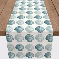 Kirklands Home Table Linens|Blue Scallop Seashells Table Runner, 72 in.