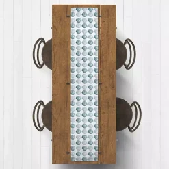 Kirklands Home Table Linens|Blue Scallop Seashells Table Runner, 72 in.