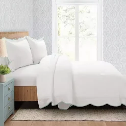 Kirklands Home Comforters|Blue Scalloped Edge 3-pc. Full/Queen Comforter Set