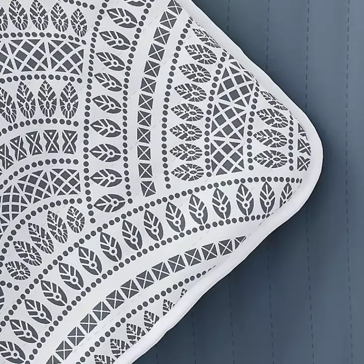 Kirklands Home Quilts|Blue Scalloped Reversible 3-pc. Queen Quilt Set