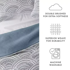 Kirklands Home Quilts|Blue Scalloped Reversible 3-pc. Queen Quilt Set