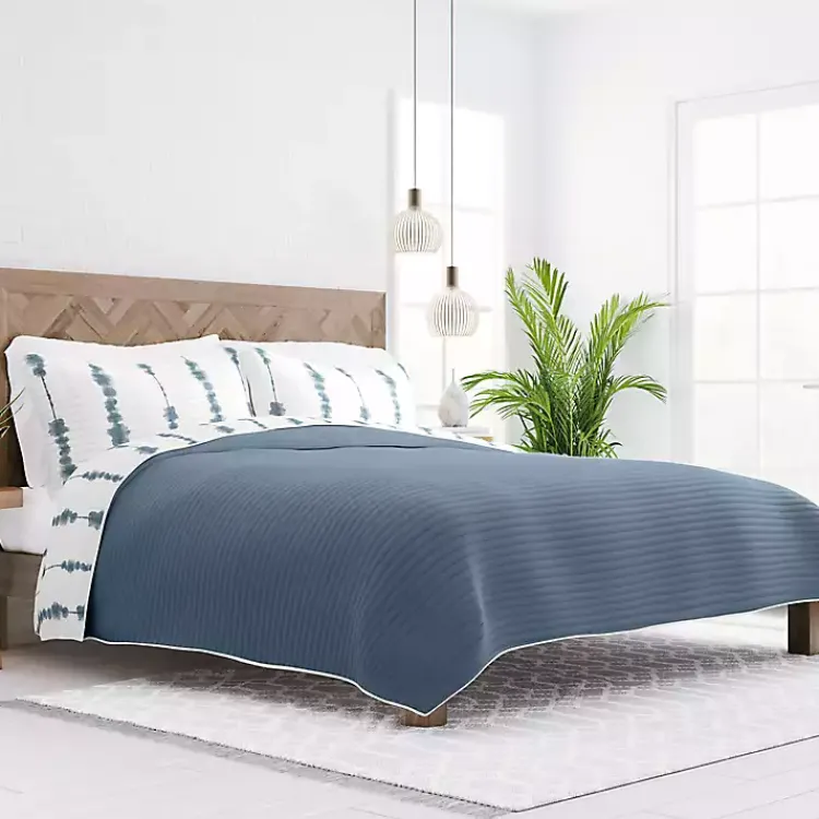 Kirklands Home Quilts|Blue Shibori Reversible 2-pc. Twin Quilt Set