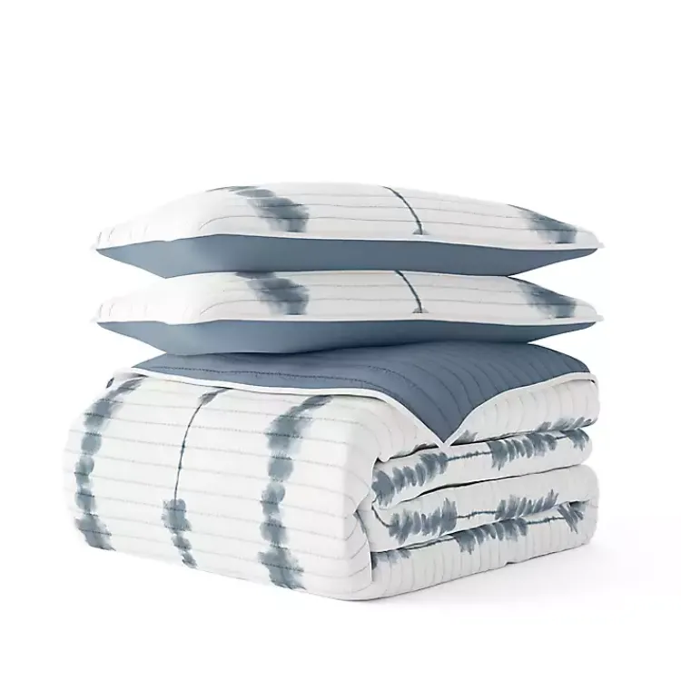 Kirklands Home Quilts|Blue Shibori Reversible 3-pc. King Quilt Set