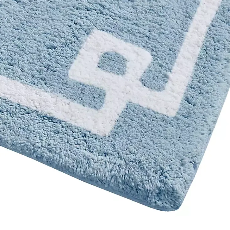 Kirklands Home Bathroom Rugs|Blue Simple Trim Cotton Tufted Bath Mat, 30 in.