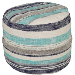 Clearance Blue Slub Tufted Pouf Poufs & Floor Cushions