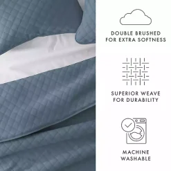 Kirklands Home Quilts|Stitched Diamond 3-pc. King Quilt Set Blue