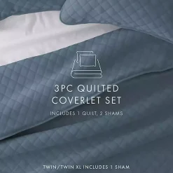 Kirklands Home Quilts|Stitched Diamond 3-pc. King Quilt Set Blue