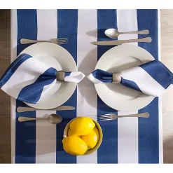 Kirklands Home Outdoor Dining|Blue Stripe Outdoor Table Cloth, 84 in.