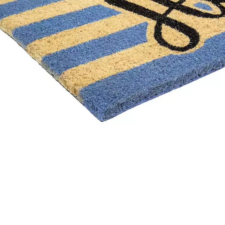 Kirklands Home Doormats|Blue Striped Hello Doormat